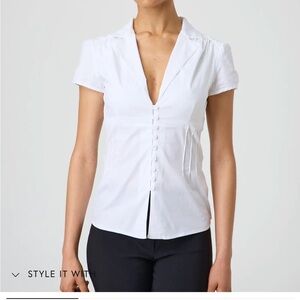 Glossons- Cap Sleeve Button Up Blouse